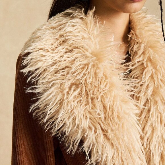 Brown Casual Women's Regular Fit Corduroy Patchwork Jacket - Picture 8 of 8